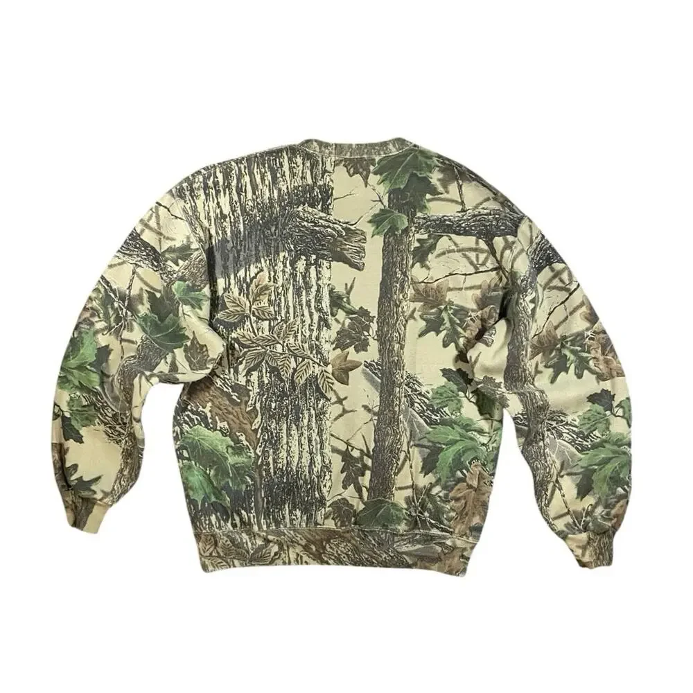 Vintage 90s RealTree x Jerzees Camo Crewneck Sweater - L